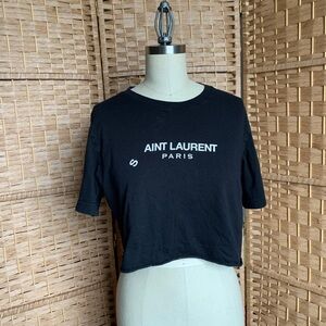 Crop Tee Novelty Funny Knockoff Joke Designer S ain’t Laurent unique minimalist